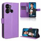 For Itel P40 Diamond Texture Leather Phone Case(Purple) - 1