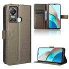 For Itel S18 S663L Diamond Texture Leather Phone Case(Brown) - 1