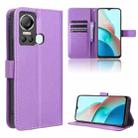 For Itel S18 S663L Diamond Texture Leather Phone Case(Purple) - 1