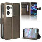 For OPPO Find N2 Diamond Texture Leather Phone Case(Brown) - 1