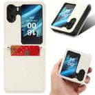For OPPO Find N2 Flip Diamond Texture Leather Phone Case(White) - 1