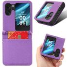 For OPPO Find N2 Flip Diamond Texture Leather Phone Case(Purple) - 1