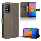 For TCL 403 Diamond Texture Leather Phone Case(Brown) - 1