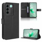 For vivo V27e / S16e Diamond Texture Leather Phone Case(Black) - 1