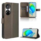 For ZTE Blade V40s Diamond Texture Leather Phone Case(Brown) - 1