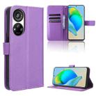 For ZTE Blade V40s Diamond Texture Leather Phone Case(Purple) - 1