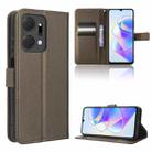 For Honor X7a Diamond Texture Leather Phone Case(Brown) - 1