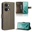 For OnePlus Ace 2V Diamond Texture Leather Phone Case(Brown) - 1
