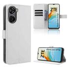 For ZTE Blade V40 Design Diamond Texture Leather Phone Case(White) - 1