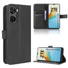 For ZTE Blade V40 Design Diamond Texture Leather Phone Case(Black) - 1