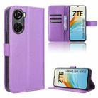 For ZTE Blade V40 Design Diamond Texture Leather Phone Case(Purple) - 1