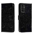 For Samsung Galaxy A14 4G Sun Mandala Embossing Pattern Phone Leather Case(Black) - 1