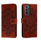For Samsung Galaxy A24 5G Sun Mandala Embossing Pattern Phone Leather Case(Brown) - 1
