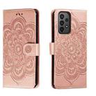 For Samsung Galaxy A24 5G Sun Mandala Embossing Pattern Phone Leather Case(Rose Gold) - 1