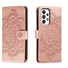 For Samsung Galaxy A34 5G Sun Mandala Embossing Pattern Phone Leather Case(Rose Gold) - 1