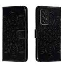 For Samsung Galaxy A54 5G Sun Mandala Embossing Pattern Phone Leather Case(Black) - 1