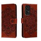 For Samsung Galaxy A54 5G Sun Mandala Embossing Pattern Phone Leather Case(Brown) - 1