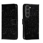 For Samsung Galaxy S23 5G Sun Mandala Embossing Pattern Phone Leather Case(Black) - 1