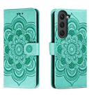 For Samsung Galaxy S23 5G Sun Mandala Embossing Pattern Phone Leather Case(Green) - 1