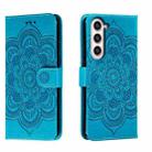 For Samsung Galaxy S23+ 5G Sun Mandala Embossing Pattern Phone Leather Case(Blue) - 1