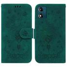 For Motorola Moto E13 Butterfly Rose Embossed Leather Phone Case(Green) - 1