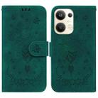 For OPPO Reno9 Pro+ Butterfly Rose Embossed Leather Phone Case(Green) - 1