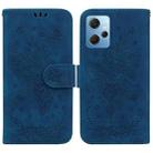 For Xiaomi Redmi Note 12 4G Global Butterfly Rose Embossed Leather Phone Case(Blue) - 1