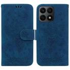 For Honor X8a Butterfly Rose Embossed Leather Phone Case(Blue) - 1