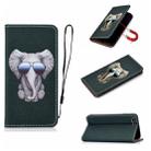 For iPhone SE 2022 / SE 2020 / 7 / 8  3D Painting Horizontal Flip Leather Case with Holder & Card Slot & Wallet & Lanyard(Elephant) - 1