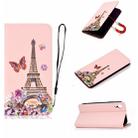 For iPhone XR 3D Painting Horizontal Flip Leather Case with Holder & Card Slot & Wallet & Lanyard(Iron tower) - 1