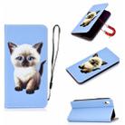 For iPhone XR 3D Painting Horizontal Flip Leather Case with Holder & Card Slot & Wallet & Lanyard(Cat) - 1