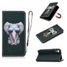 For iPhone XR 3D Painting Horizontal Flip Leather Case with Holder & Card Slot & Wallet & Lanyard(Elephant) - 1