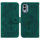 For Nokia X30 Butterfly Rose Embossed Leather Phone Case(Green) - 1