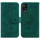 For TCL 408 Butterfly Rose Embossed Leather Phone Case(Green) - 1
