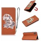 For iPhone XS 3D Painting Horizontal Flip Leather Case with Holder & Card Slot & Wallet & Lanyard(Dog) - 1