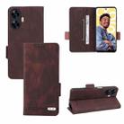 For Realme C55 Magnetic Clasp Leather Phone Case(Brown) - 1