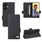For Realme C55 Magnetic Clasp Leather Phone Case(Black) - 1