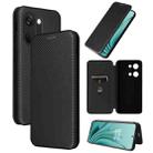 For OnePlus Ace 2V Carbon Fiber Texture Flip Leather Phone Case(Black) - 1