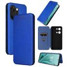 For OnePlus Ace 2V Carbon Fiber Texture Flip Leather Phone Case(Blue) - 1