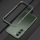 For Samsung Galaxy S23 5G Aurora Series Lens Protector + Metal Frame Phone Case(Green Silver) - 1