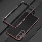 For Samsung Galaxy S23+ 5G Aurora Series Lens Protector + Metal Frame Phone Case(Black Red) - 1