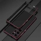 For Samsung Galaxy S23 Ultra 5G Aurora Series Lens Protector + Metal Frame Phone Case(Black Red) - 1