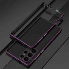 For Samsung Galaxy S23 Ultra 5G Aurora Series Lens Protector + Metal Frame Phone Case(Black Purple) - 1