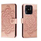 For Xiaomi Redmi 10C Sun Mandala Embossing Pattern Phone Leather Case(Rose Gold) - 1