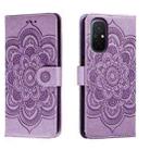 For Xiaomi Redmi 12C Sun Mandala Embossing Pattern Phone Leather Case(Purple) - 1