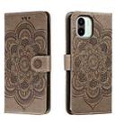 For Xiaomi Redmi A1 Sun Mandala Embossing Pattern Phone Leather Case(Grey) - 1