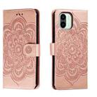 For Xiaomi Redmi A1 Sun Mandala Embossing Pattern Phone Leather Case(Rose Gold) - 1