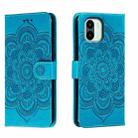 For Xiaomi Redmi A1 Sun Mandala Embossing Pattern Phone Leather Case(Blue) - 1