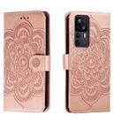 For Xiaomi Redmi K50 Ultra Sun Mandala Embossing Pattern Phone Leather Case(Rose Gold) - 1