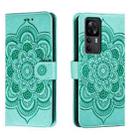 For Xiaomi Redmi K50 Ultra Sun Mandala Embossing Pattern Phone Leather Case(Green) - 1